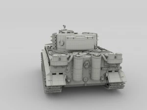 panzer tiger tank late 1944 v3 with interior 3D Model