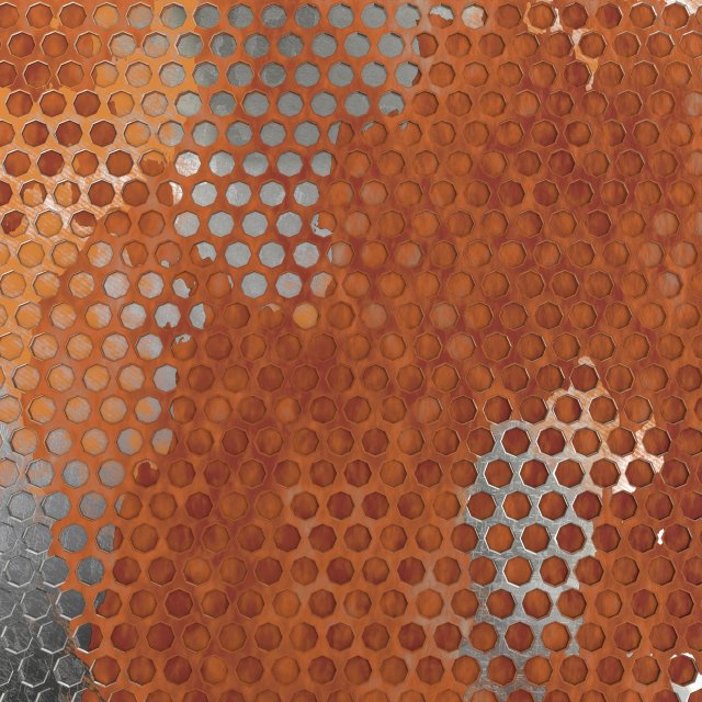 weathered honeycomb plate 3D Model .c4d .max .obj .3ds .fbx .stl .blend 