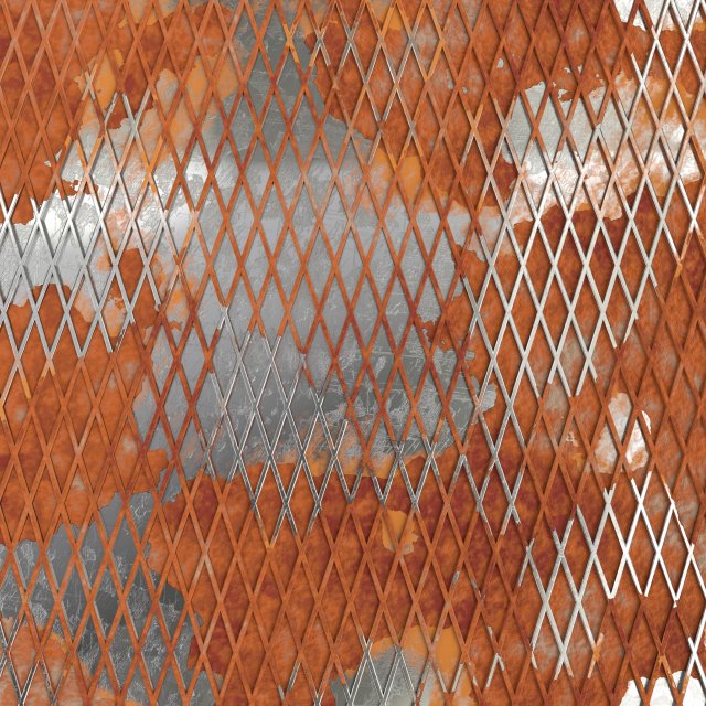 weathered lattice plate 3D Модель .c4d .max .obj .3ds .fbx .stl .blend 
