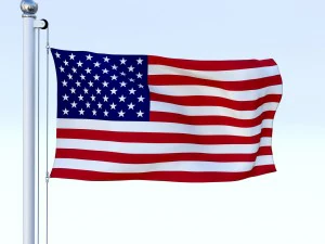 animated us flag 3D Model