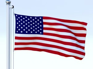 animated us flag 3D Model