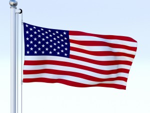 animated us flag 3D Model