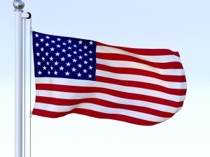 animated us flag 3D Model