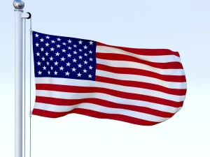 animated us flag 3D Model
