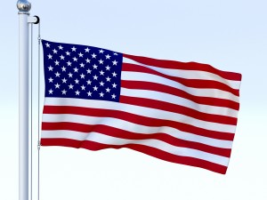 animated us flag 3D Model