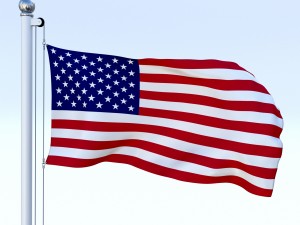 animated us flag 3D Model
