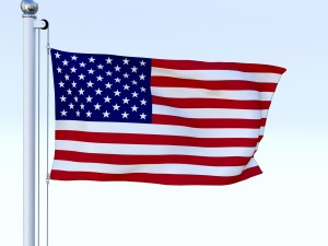 animated us flag 3D Model