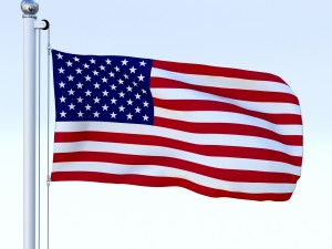 animated us flag 3D Model