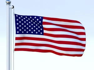 animated us flag 3D Model