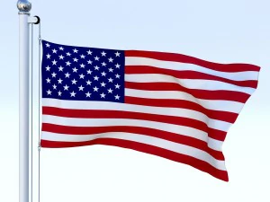 animated us flag 3D Model