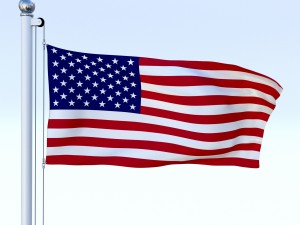 animated us flag 3D Model