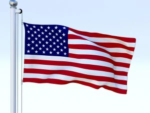 animated us flag 3D Model