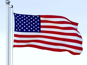 animated us flag 3D Model