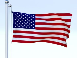 animated us flag 3D Model
