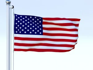animated us flag 3D Model