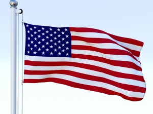 animated us flag 3D Model