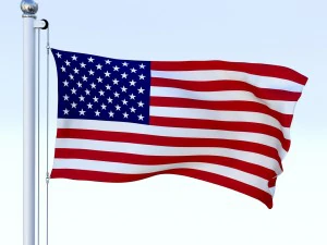 animated us flag 3D Model
