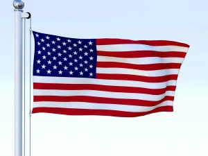 animated us flag 3D Model
