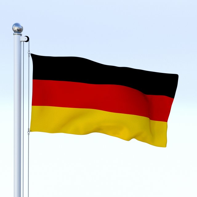 animated german flag 3D Модель .c4d .max .obj .3ds .fbx .stl .blend 
