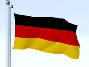 animated german flag 3D Model
