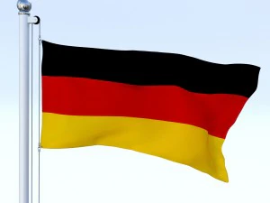 animated german flag 3D Model