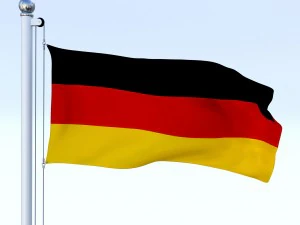 animated german flag 3D Model