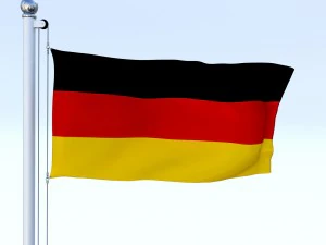 animated german flag 3D Model