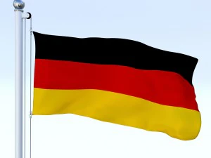 animated german flag 3D Model