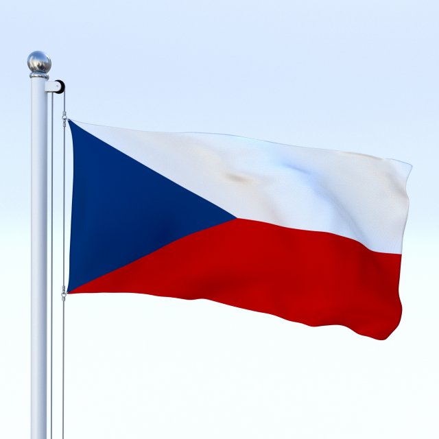animated czech republic flag 3D Model .c4d .max .obj .3ds .fbx .stl .blend 