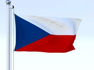 animated czech republic flag 3D Model