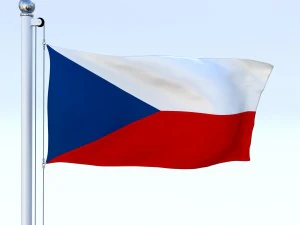 animated czech republic flag 3D Model