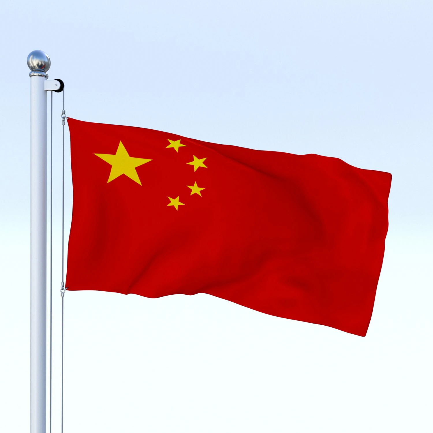 animated chinese flag 3D Model .c4d .max .obj .3ds .fbx .stl .blend