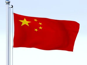 animated chinese flag 3D Model