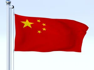 animated chinese flag 3D Model