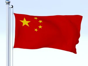 animated chinese flag 3D Model