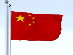 animated chinese flag 3D Model