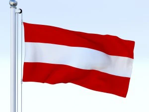 анимированный флаг Австрии 3D Модель