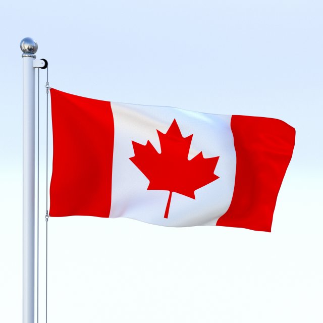 animated canadian flag Model 3D .c4d .max .obj .3ds .fbx .stl .blend 