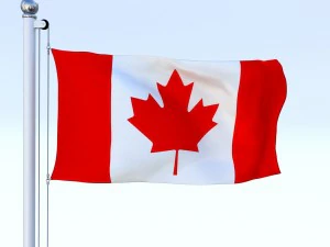 animated canadian flag 3D Model