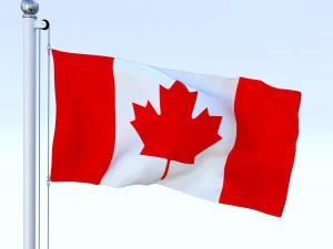 animated canadian flag 3D Model
