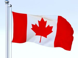 animated canadian flag 3D Model