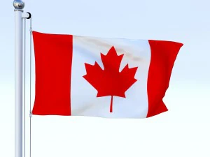 animated canadian flag 3D Model