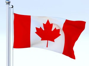 animated canadian flag 3D Model