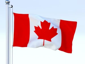 animated canadian flag 3D Model