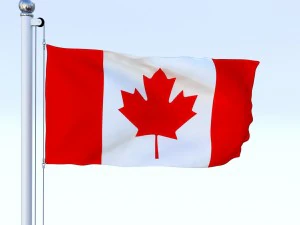 animated canadian flag 3D Model
