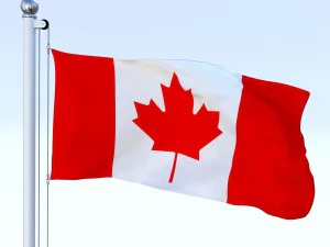 animated canadian flag 3D Model