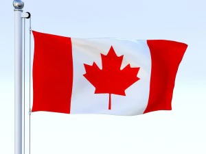 animated canadian flag 3D Model