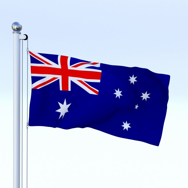 animated australian flag 3D मॉडल .c4d .max .obj .3ds .fbx .stl .blend 