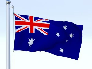 animated australian flag 3D Model