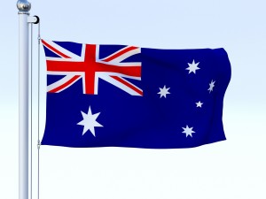 animated australian flag 3D मॉडल